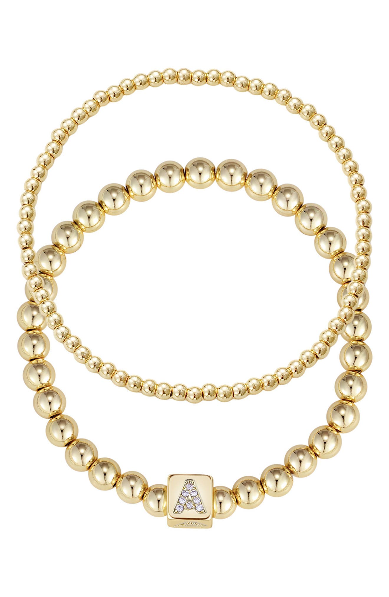 Adornia Set of 2 Gold Plated Stretch Bracelets