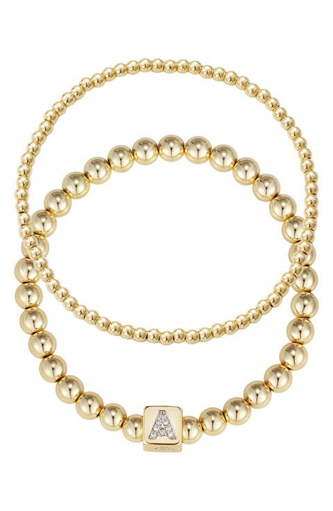 Set of 2 Gold Plated Stretch Bracelets