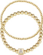 Adornia Set of 2 Gold Plated Stretch Bracelets