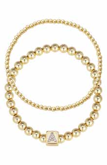 Adornia Set of 2 Gold Plated Stretch Bracelets