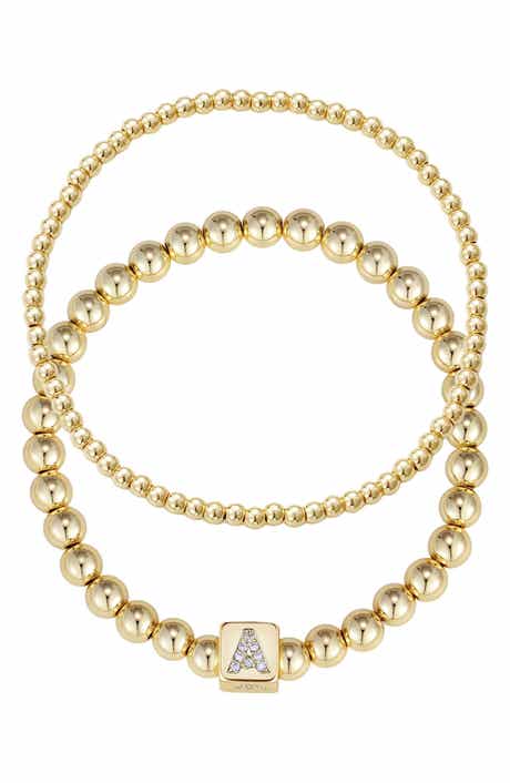 Adornia Set of 2 Gold Plated Stretch Bracelets