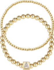 Adornia Set of 2 Gold Plated Stretch Bracelets