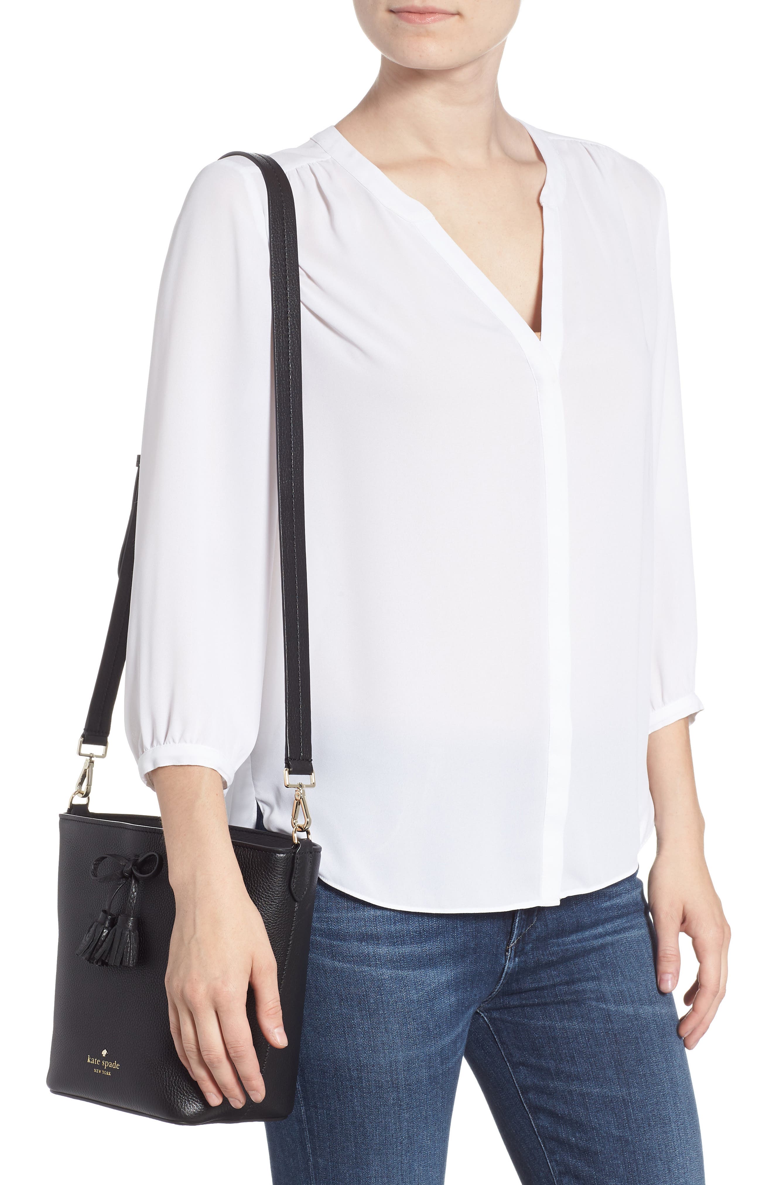 Kate Spade New York hayes street - vanessa leather shoulder bag, Alternate, color, 