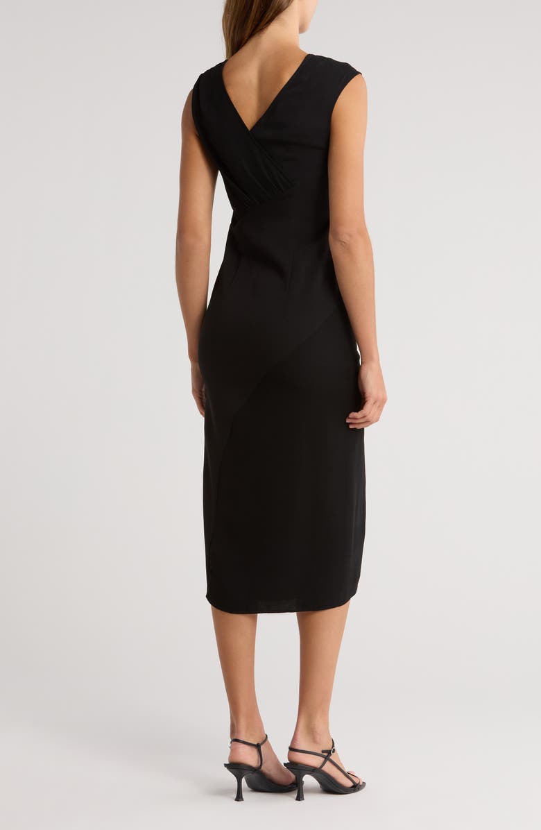 Reiss Miller Asymmetric Midi Dress, Alternate, color, Black