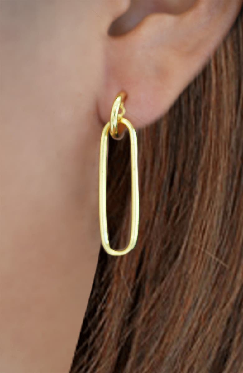 Argento Vivo Sterling Silver Link Drop Huggie Hoop Earrings, Alternate, color, 