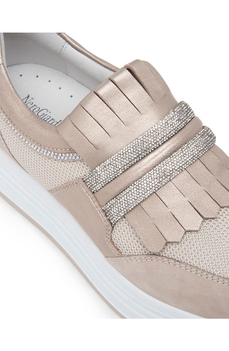 NeroGiardini Kiltie Bling Platform Sneaker, Alternate, color,