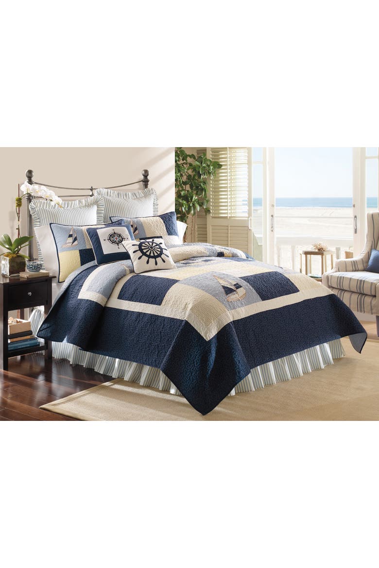 Sailing Quilt Bedding Collection, Main, color, Blue