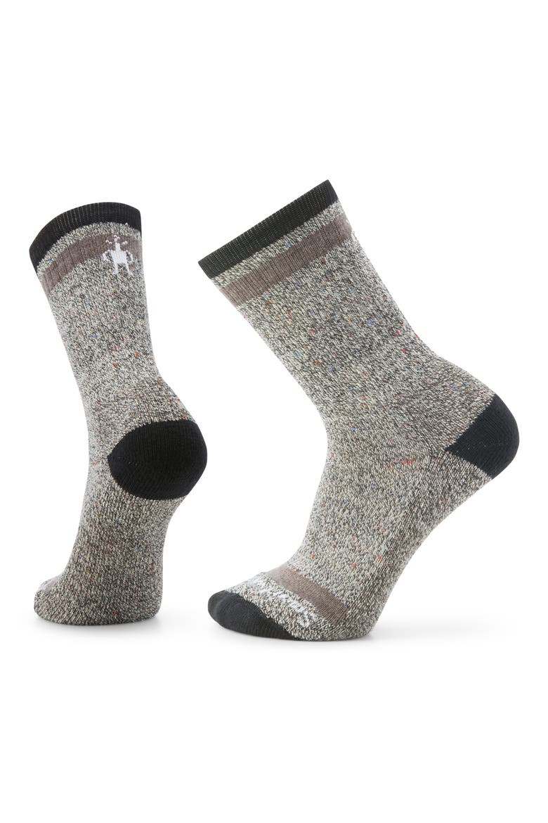 Everyday Larimer Wool Blend Crew Socks, Main, color, BLACK-TAUPE HEATHER