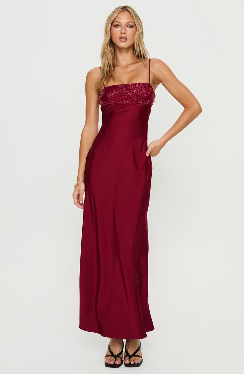 Princess Polly Engracia Sequin Satin Gown, Alternate, color, 