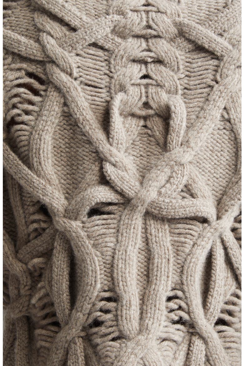 Briar Merino Wool & Cashmere Cable Sweater, Alternate, color, PURPLE HAZE