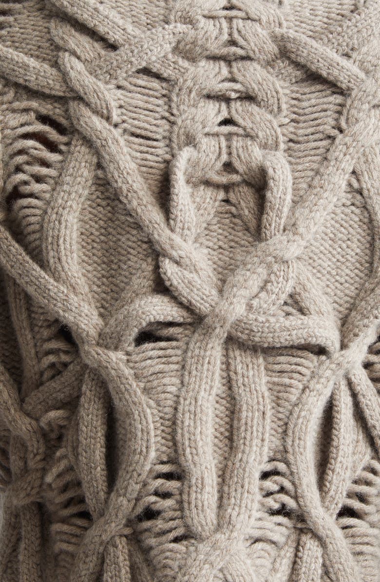 Aisling Camps Briar Merino Wool & Cashmere Cable Sweater, Alternate, color, Purple Haze