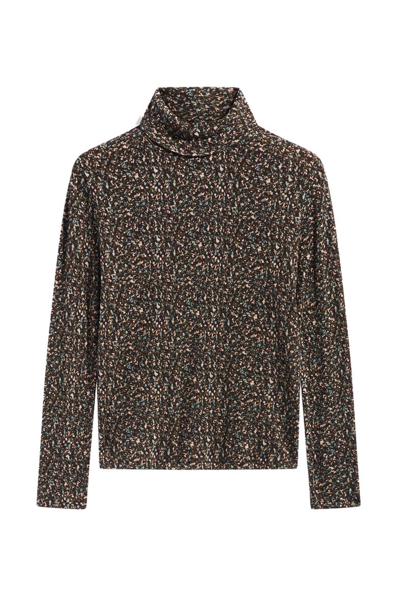 Beata Printed Turtleneck Top, Alternate, color, Khaki Green
