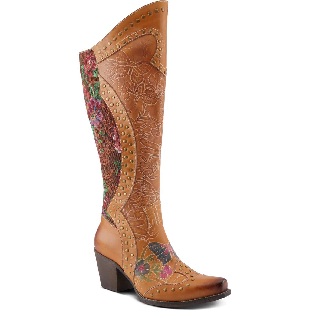 L'artiste By Spring Step Mallorie Knee High Western Boot In Brown