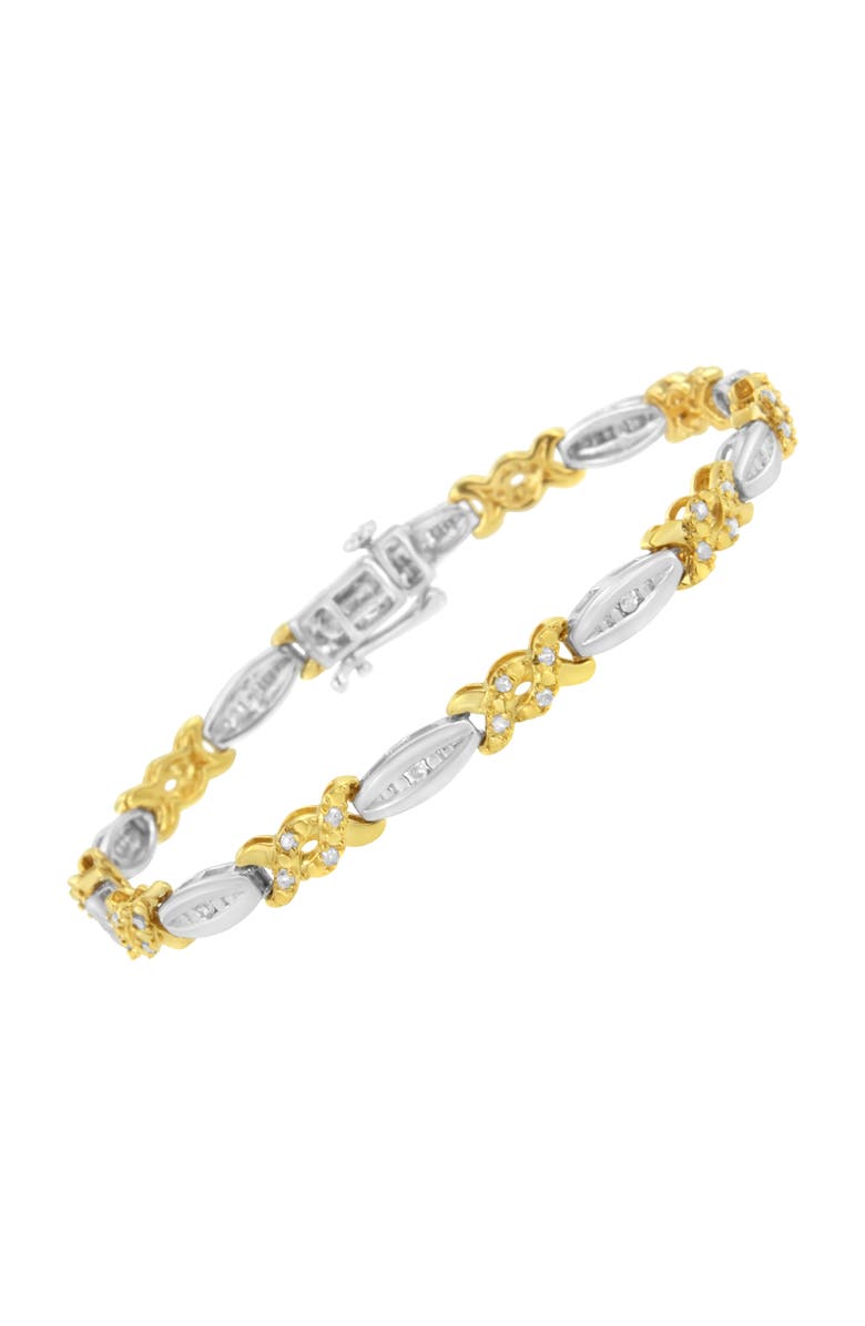 Haus of Brilliance 10K Yellow Gold Plated Silver 1/2 Cttw Diamond X Link Bracelet, Alternate, color, Yellow