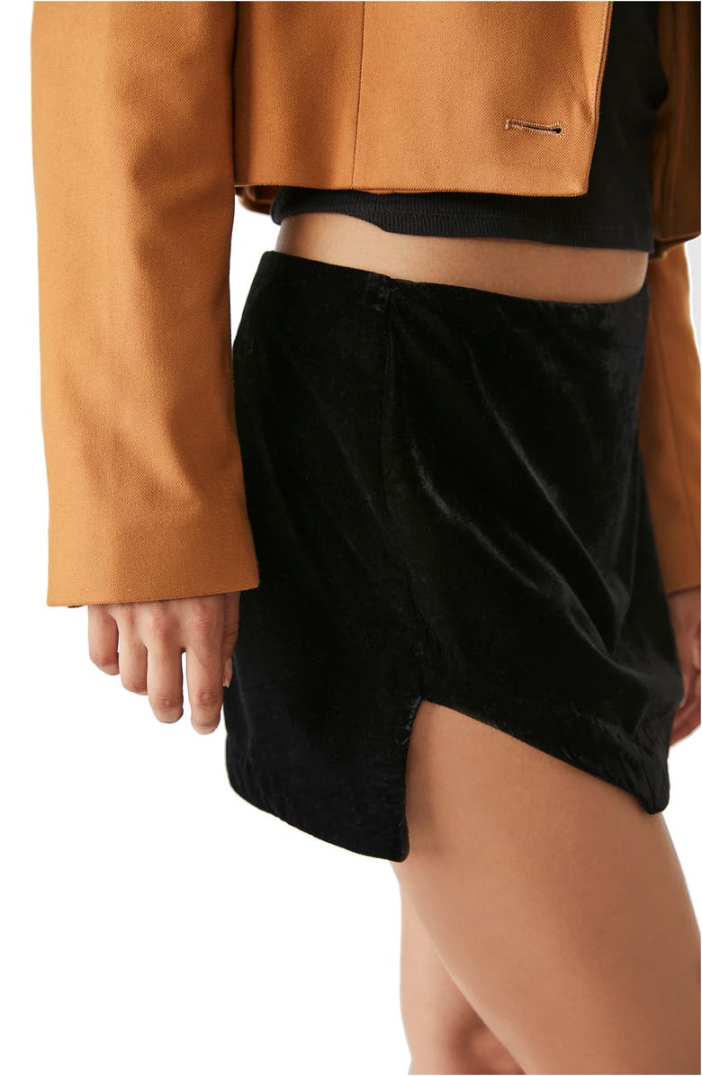 Free People Annalise Side Vent Velvet Miniskirt, Alternate, color,