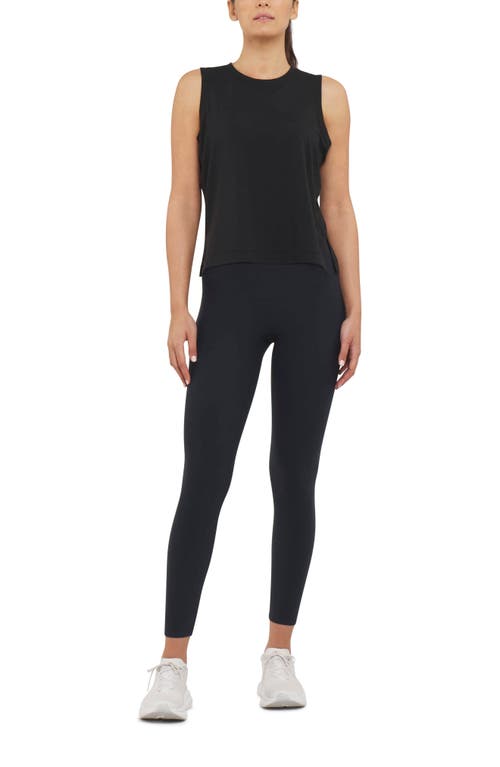 Spanx Supernaturals Flow Crewneck Tank Top In Very Black