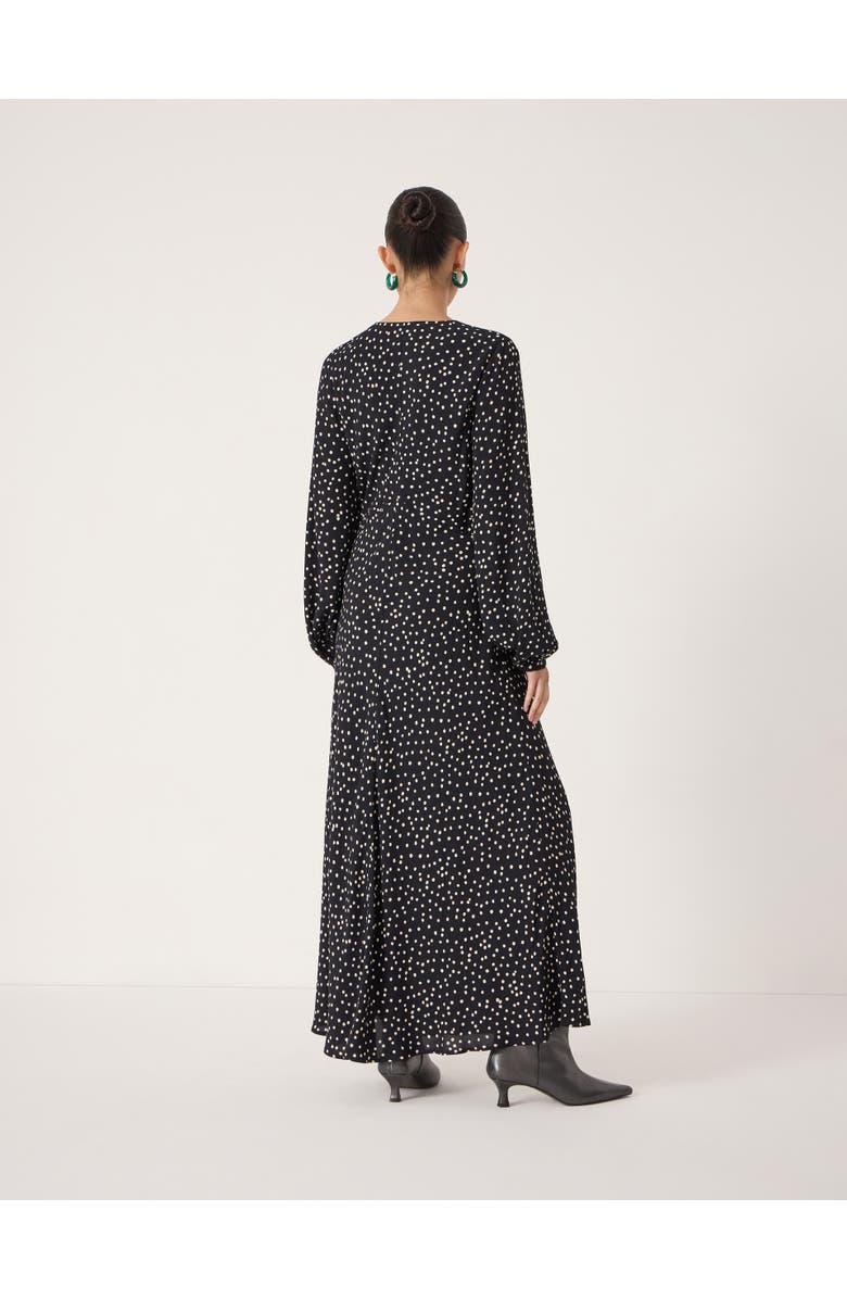 Hush Grace V-Neck Long Sleeve Crepe Dress, Alternate, color, Tiny Polka Dot Black
