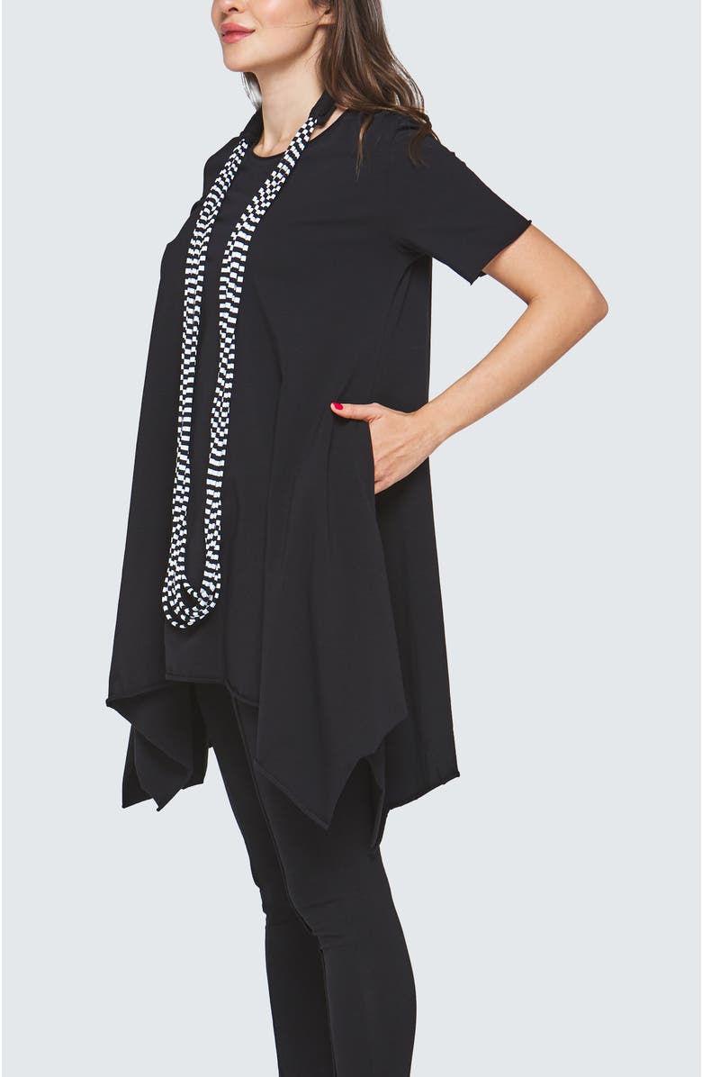 LUUKAA Zephyr Flared Cotton Jersey Dress, Alternate, color, Black