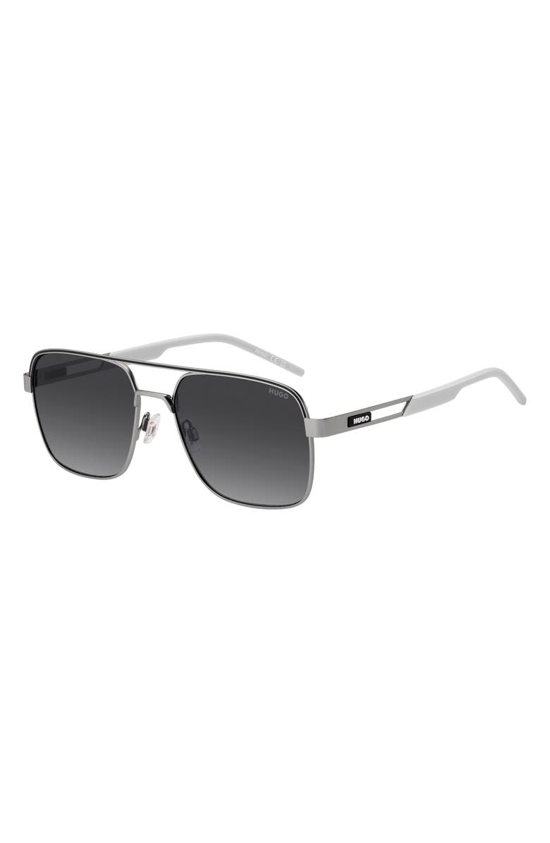 BOSS 57mm Square Sunglasses, Alternate, color, Matte Ruthenium/ Dark Grey Sf