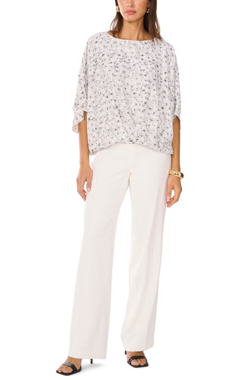 Vince Camuto Floral A-line Top In New Ivory