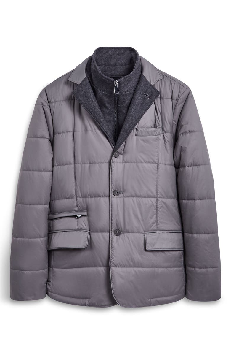 Bugatchi Quilted Water Repellent Nylon Blazer with Bib, Alternate, color, 