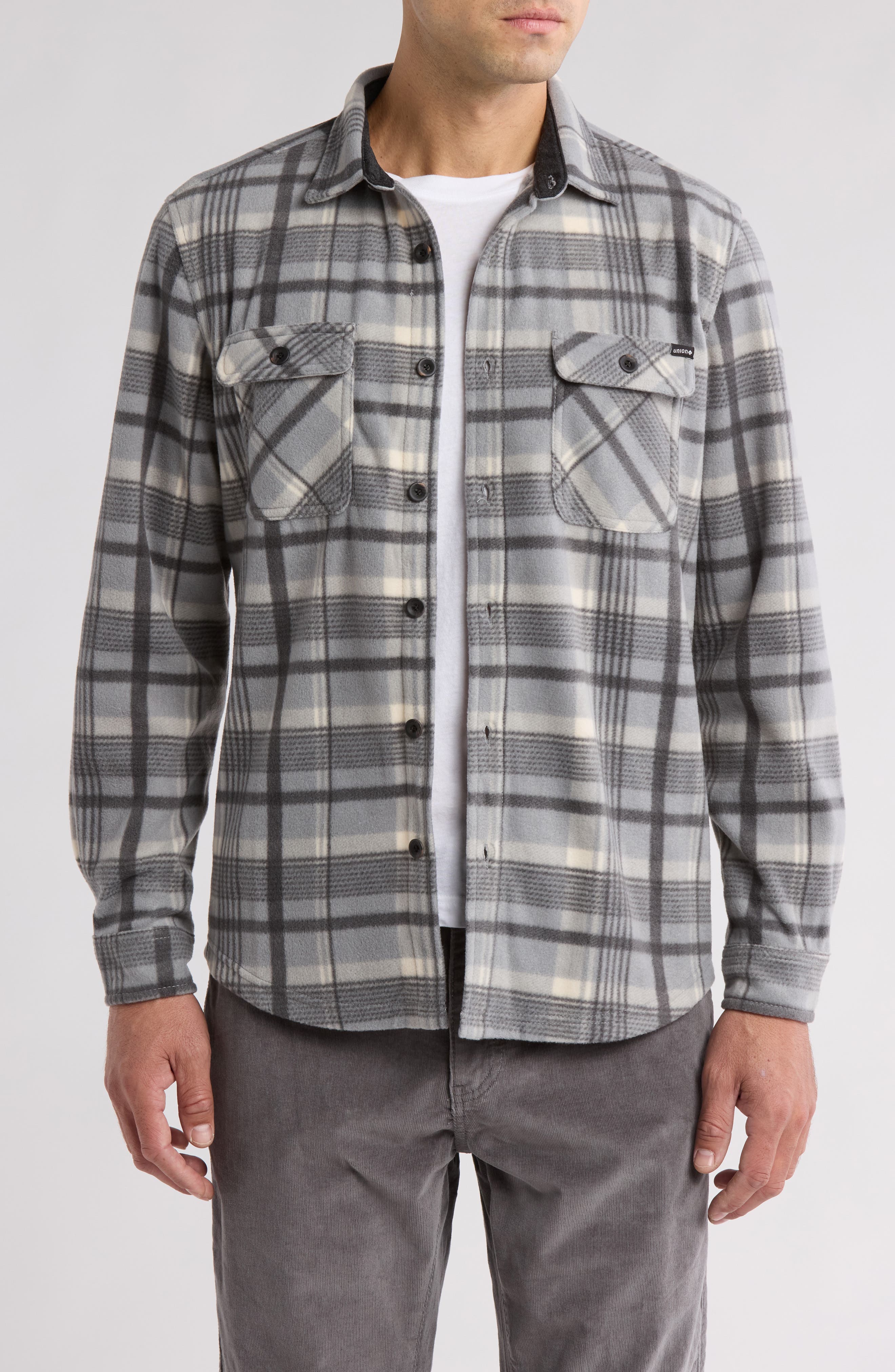 Union Cascade Buffalo Plaid Microfleece Button-Up Shirt