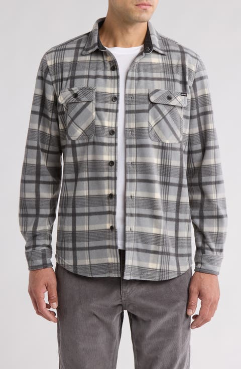 Cascade Buffalo Plaid Microfleece Button-Up Shirt