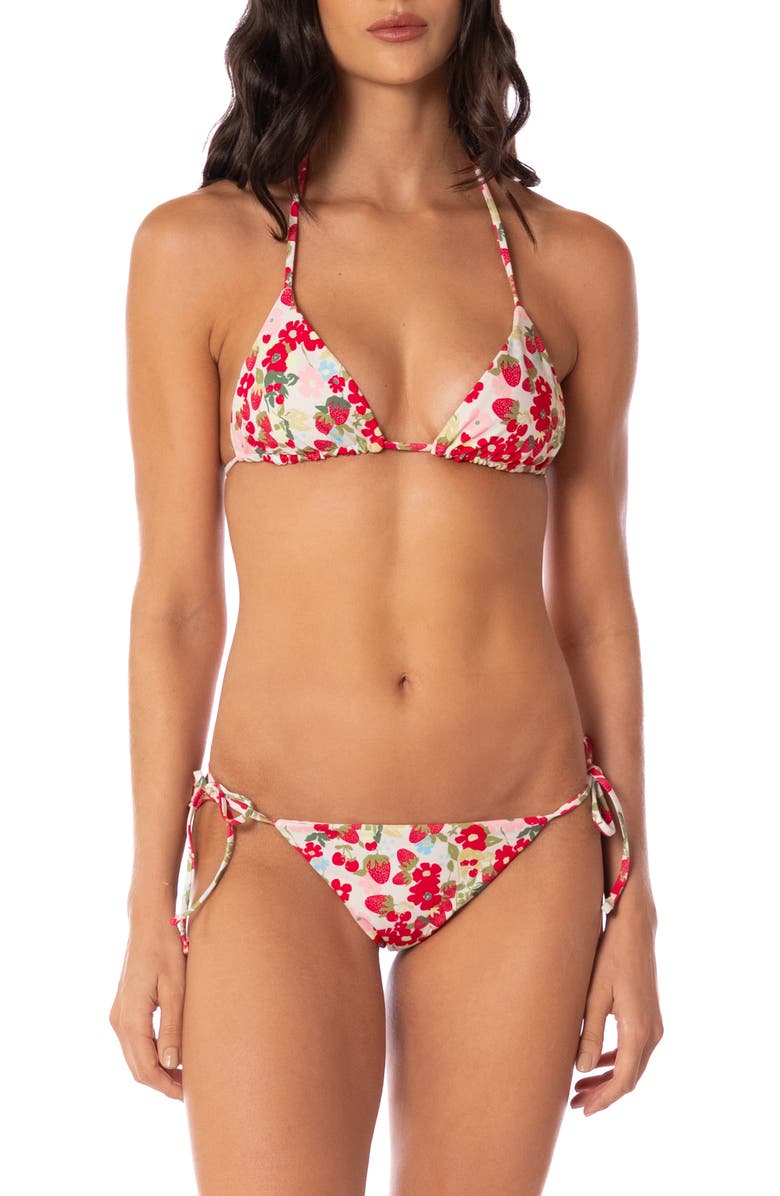 Maaji Balmy Reversible Bikini Top, Alternate, color, Open White