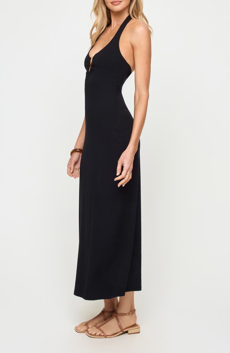LSPACE La Femme Cover-Up Halter Maxi Dress, Alternate, color, Black