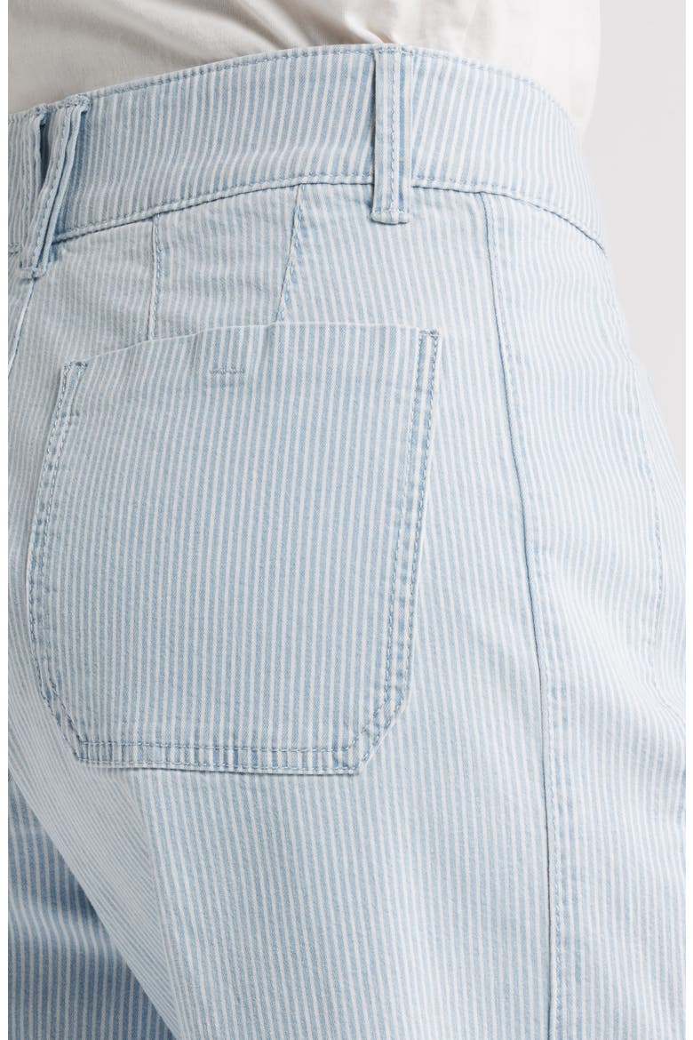 Emma Stripe Patch Pocket High Waist Wide Leg Jeans, Alternate, color, POWDER BLUE