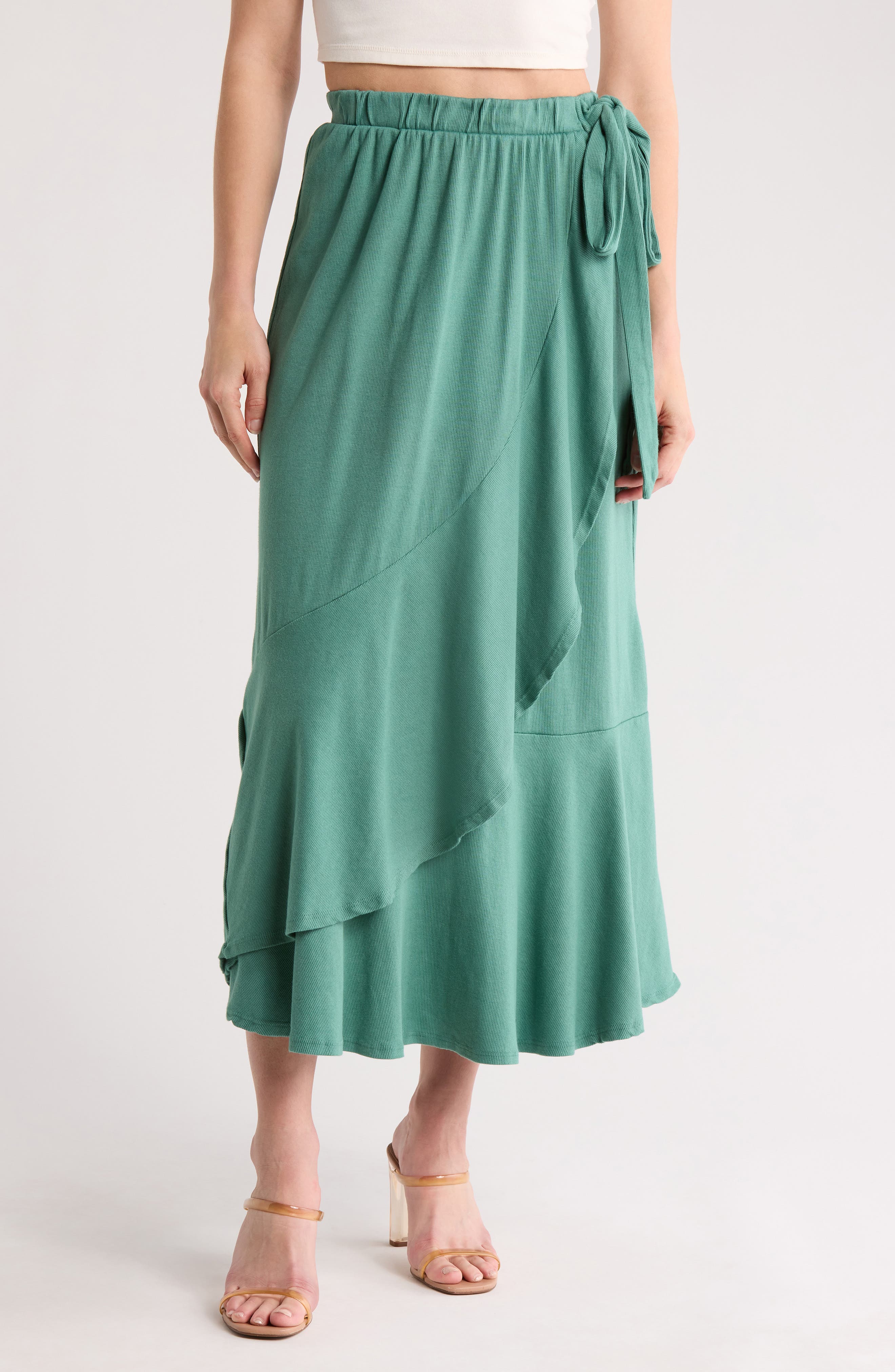 GO COUTURE Wrap Midi Skirt