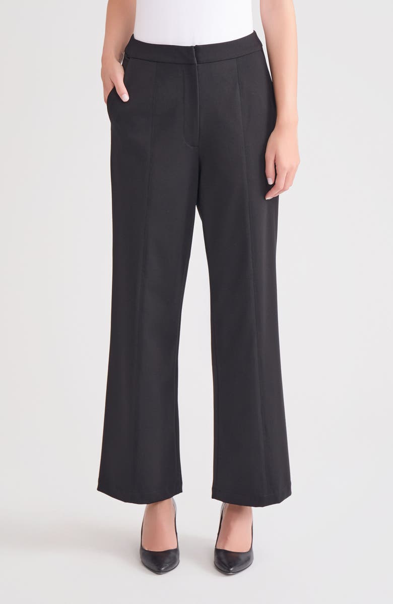 Misook Seamed Wide Leg Pants, Main, color, Black