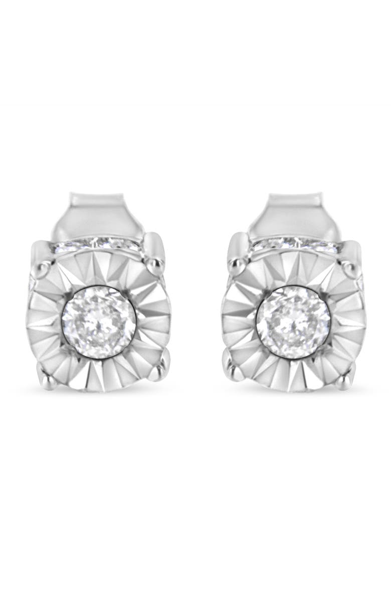Haus of Brilliance Silver 1/2 Ct Miracle Diamond Stud Earring, Alternate, color, White