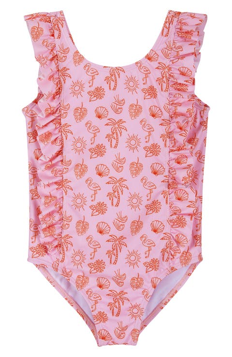 Kids
 Beach Icon Ruffle One-Piece Swimsuit (Toddler)