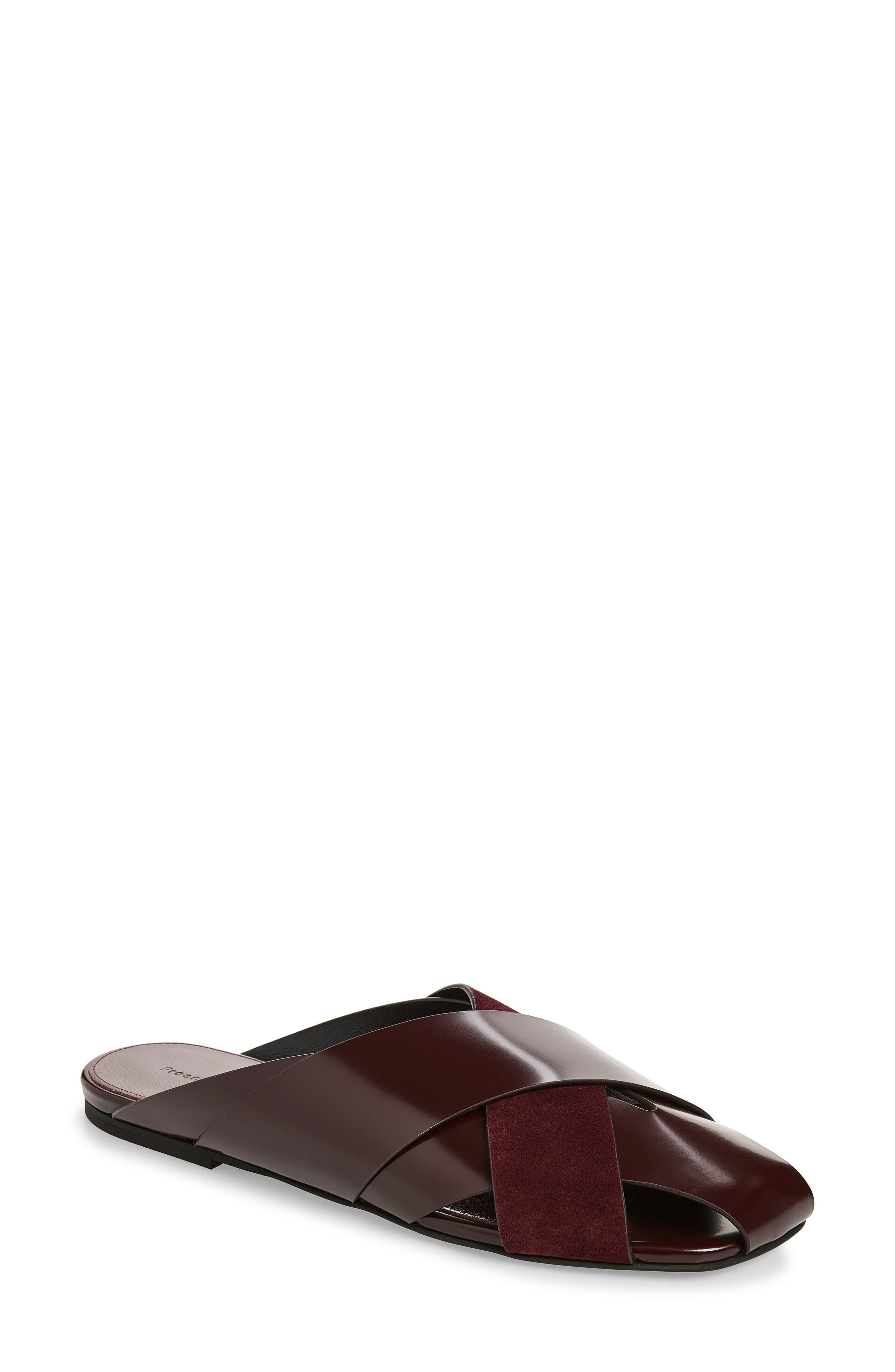 Slant Crossover Mule, Main, color, MERLOT