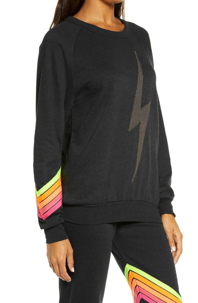 Aviator Nation Bolt Chevron Stripe Sweatshirt, Alternate, color,