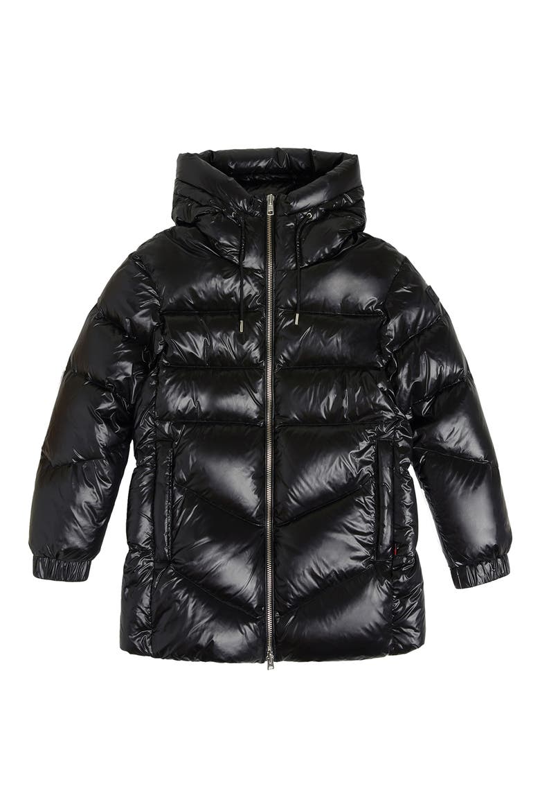 Birch Down Puffer Coat, Alternate, color, BLACK