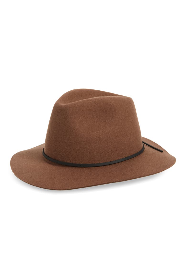 Wesley Felted Wool Fedora, Main, color, BISON/ BLACK