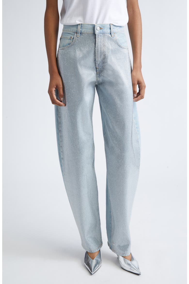 Bibi Crystal Embellished Balloon Leg Jeans, Main, color, STAPLED BLUE