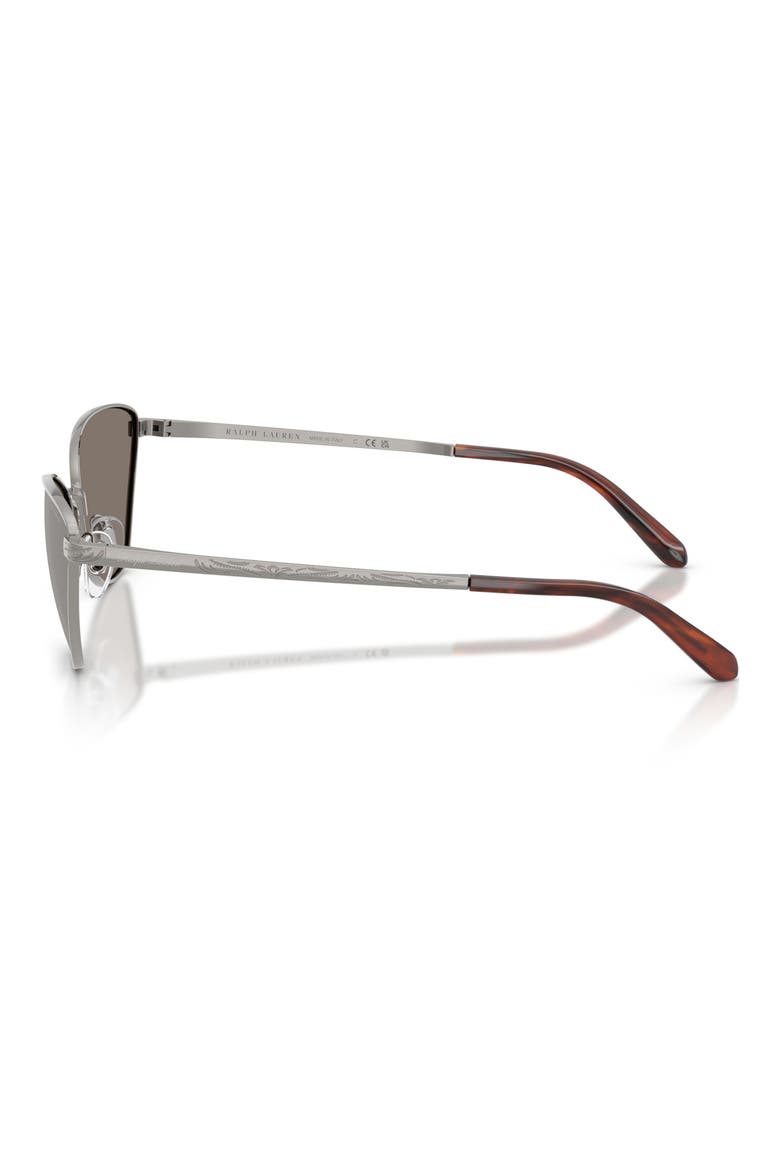 60mm Rectangular Sunglasses, Alternate, color, SHINY GUNMETAL / GRAY SILVER