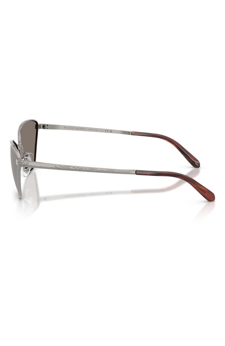 Ralph Lauren 60mm Rectangular Sunglasses, Alternate, color, Shiny Gunmetal / Gray Silver