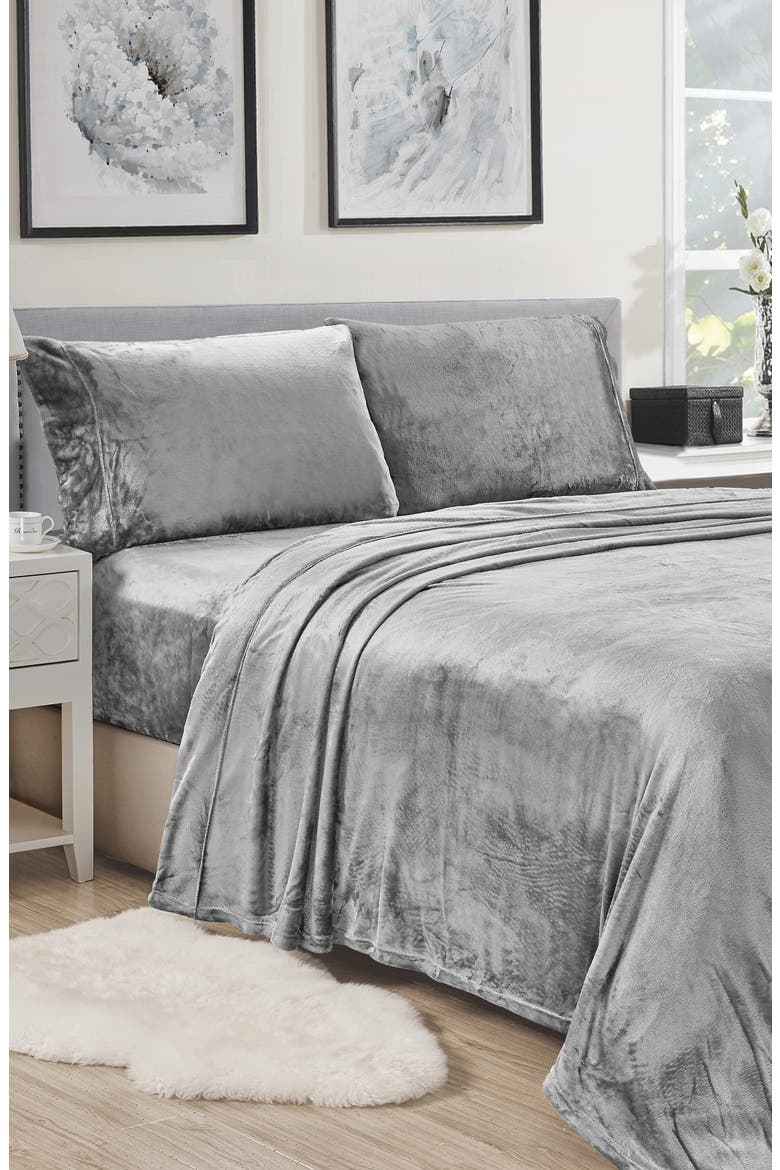 Microplush Ultra Premium Sheet Set, Alternate, color, GRAY