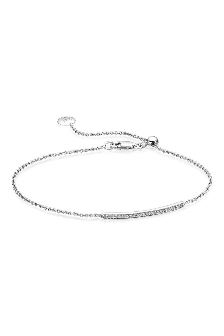Skinny Diamond Bracelet, Main, color, SILVER/ DIAMOND