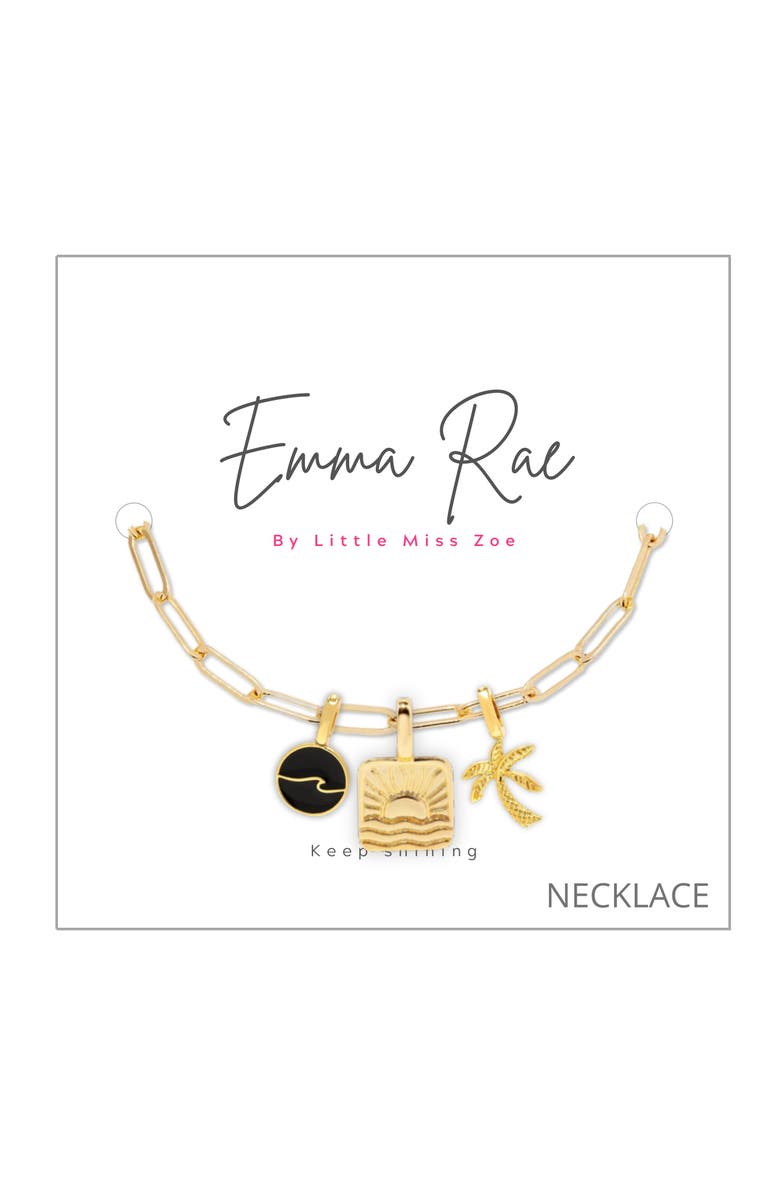 Emma Rae Ocean Multi Charm Necklace, Main, color, Gold
