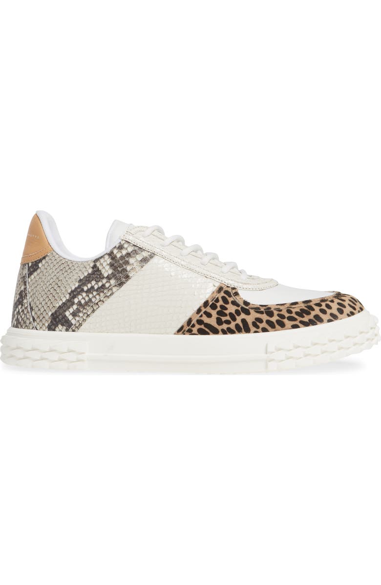 Giuseppe Zanotti Blabber Genuine Calf Hair Snake Embossed Sneaker, Alternate, color,