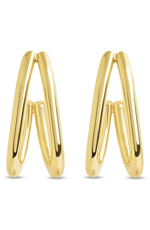 Sterling Forever Elliana Suspender Hoop Earrings In Gold