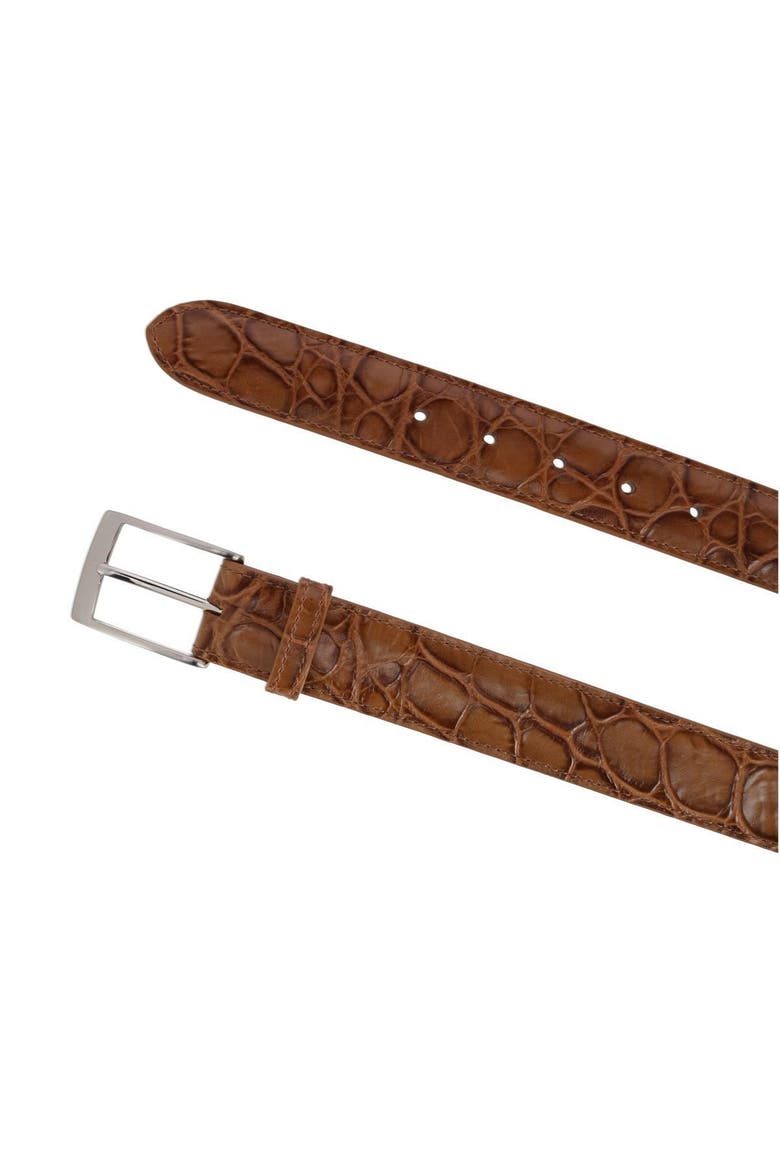 Toby Mock Turtle Embossed Italian Leather 35mm Belt, Alternate, color, Taupe