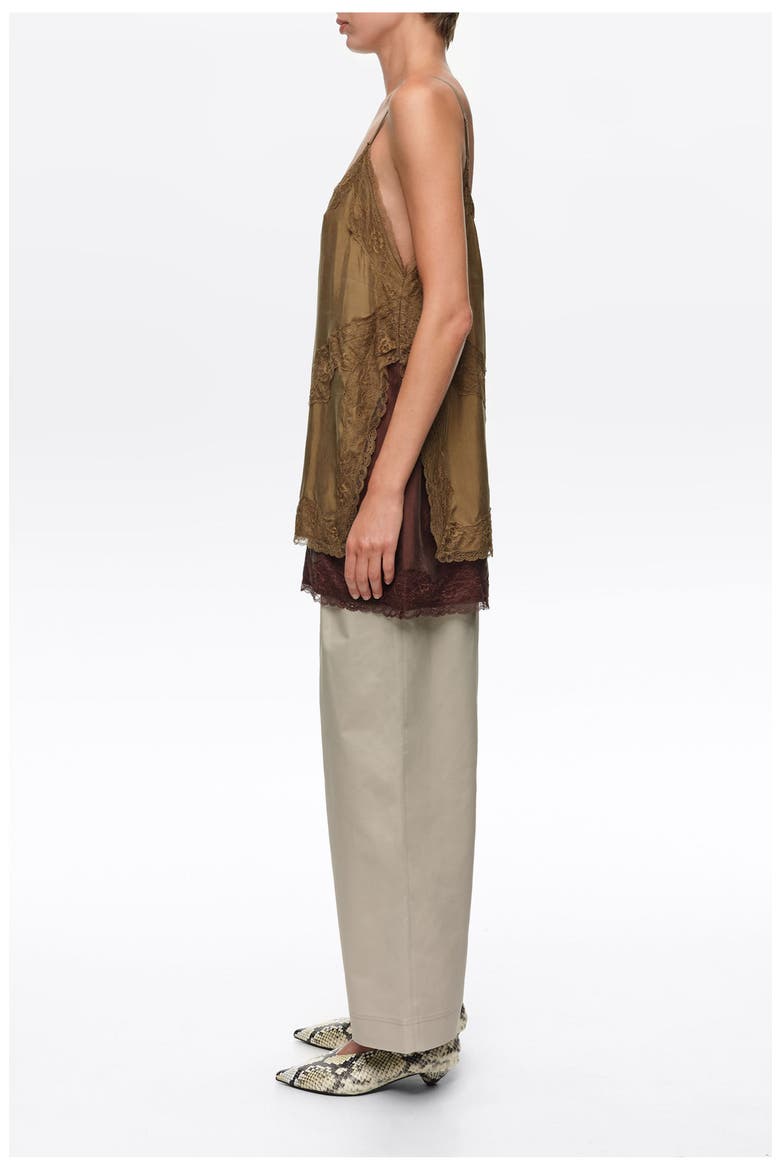 Lace Trim Slip Top, Alternate, color, KHAKI