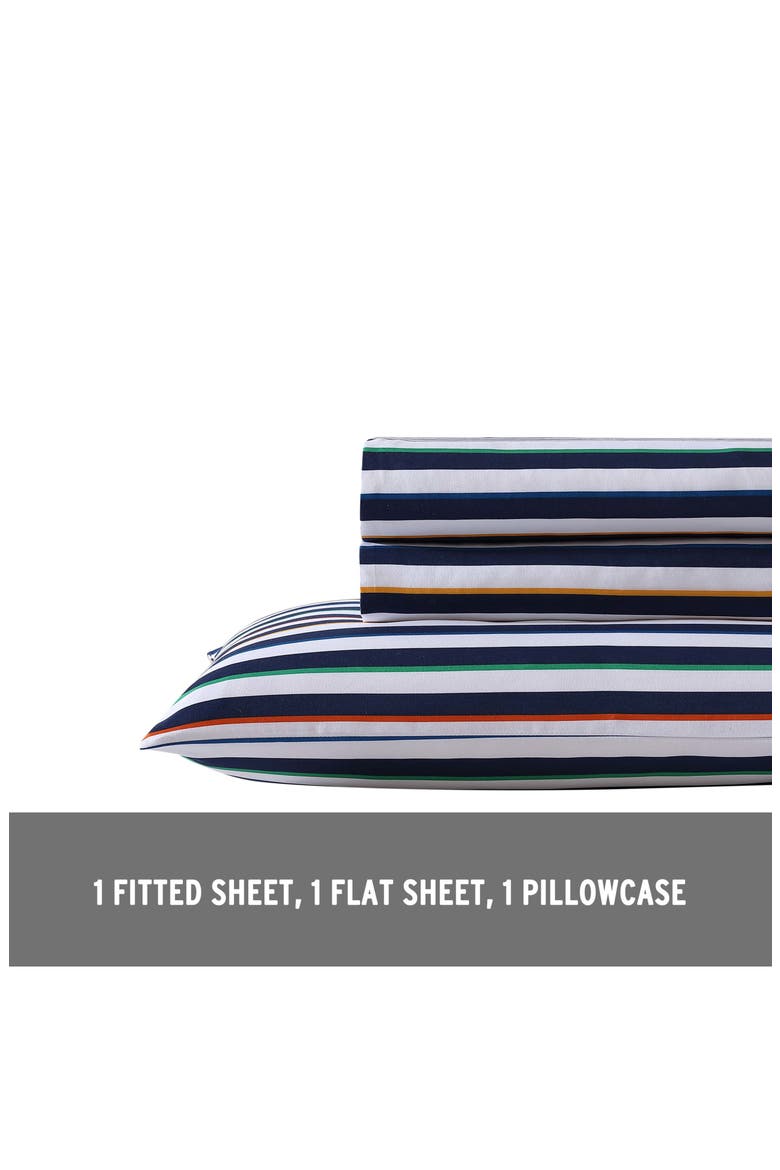 Stripe Games Sheet Set, Main, color, DARK BLUE