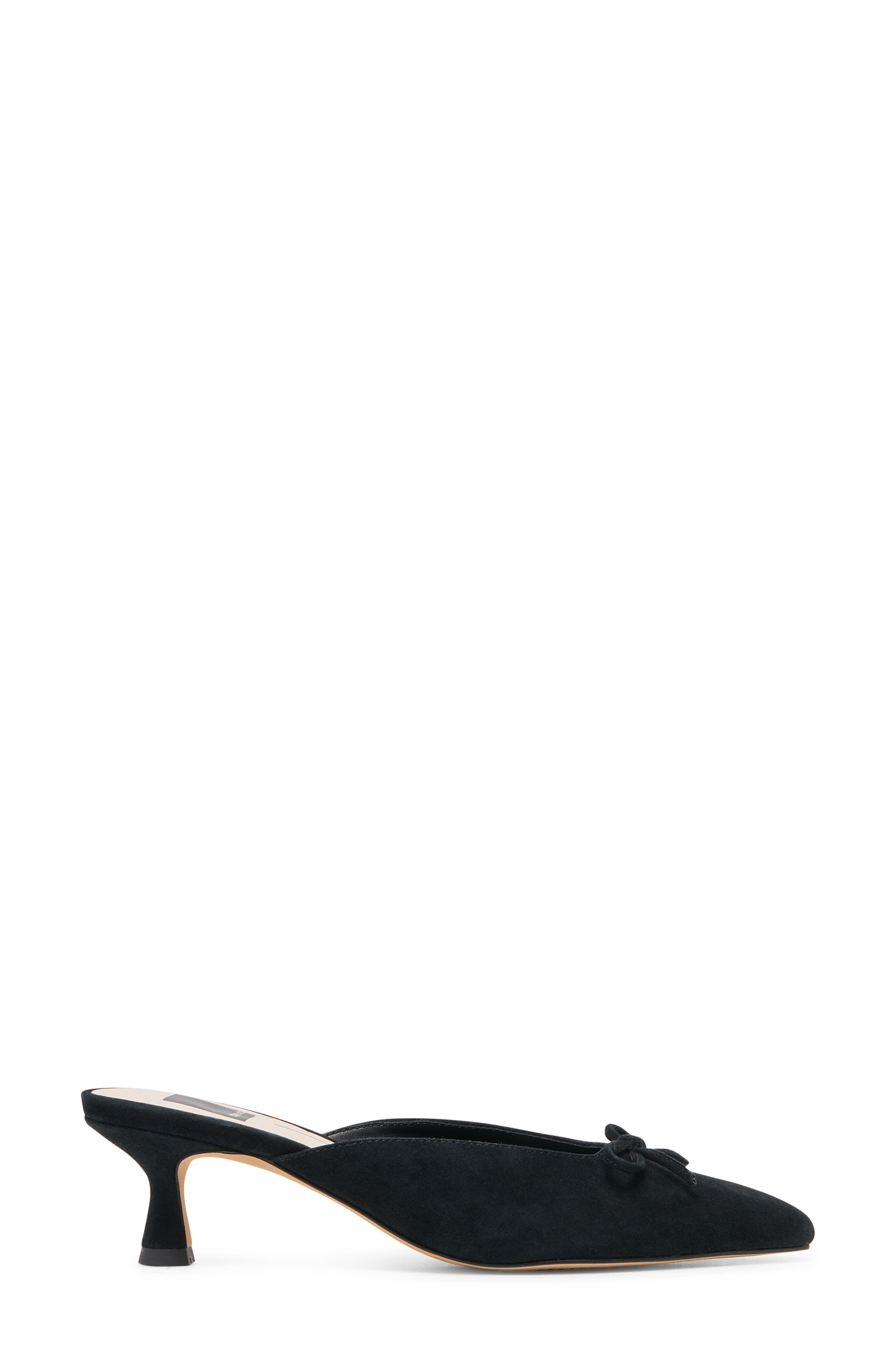 Cleo Pointed Toe Kitten Heel Mule, Alternate, color, NERO SUEDE